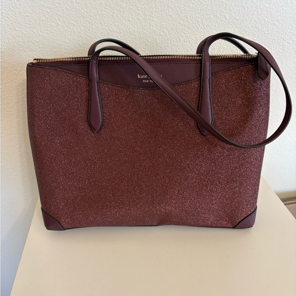 Kate Spade Maroon Sparkle Tote